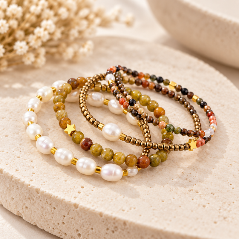 Подаръчен бокс „Зодия Везни“ — Комплект от 4 авторски гривни