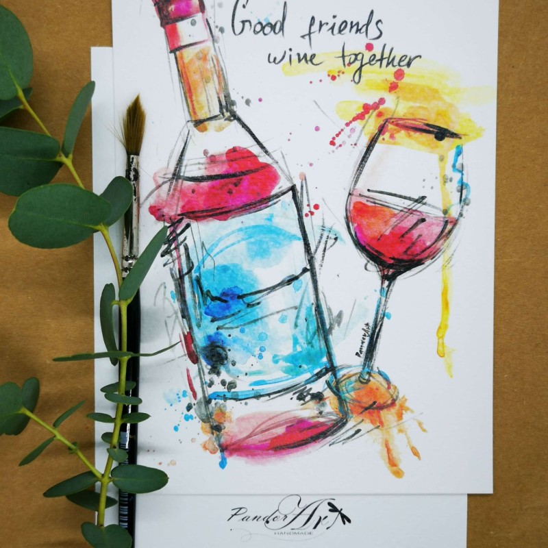Картичка "Wine friends"