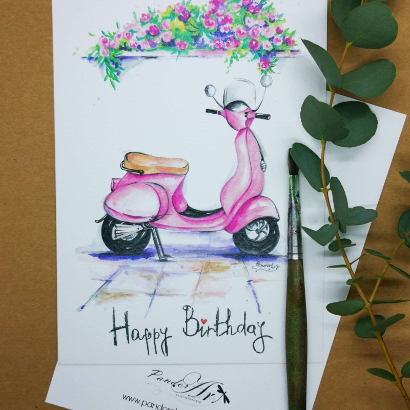 Картичка "Vespa Pink"