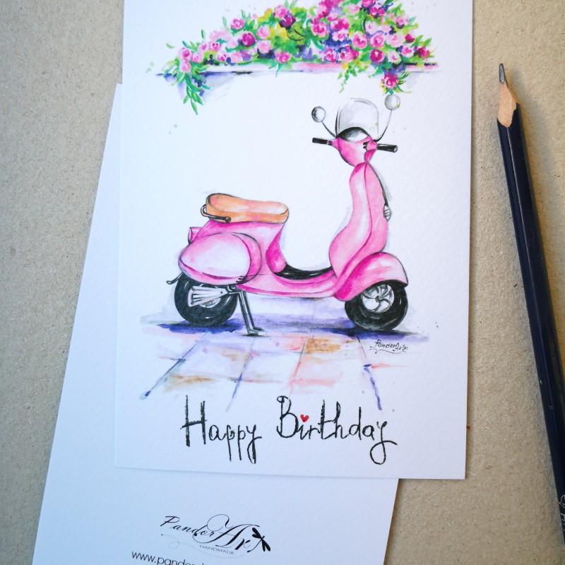Картичка "Vespa Pink"