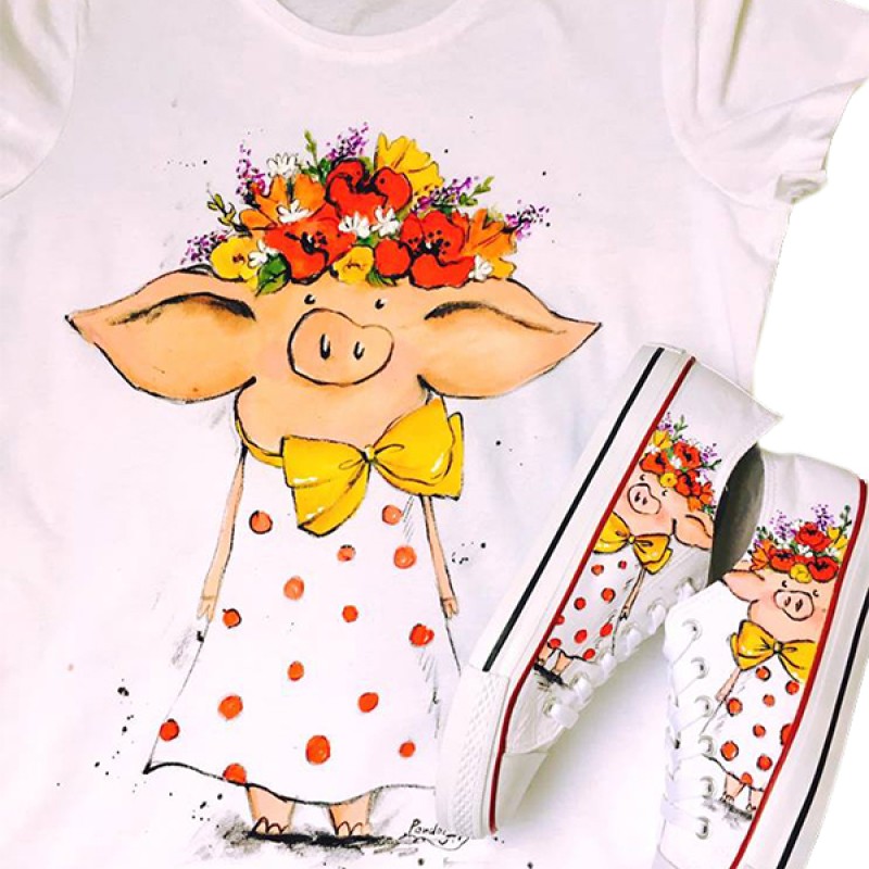 Тениска и кецове "Miss Piggy"