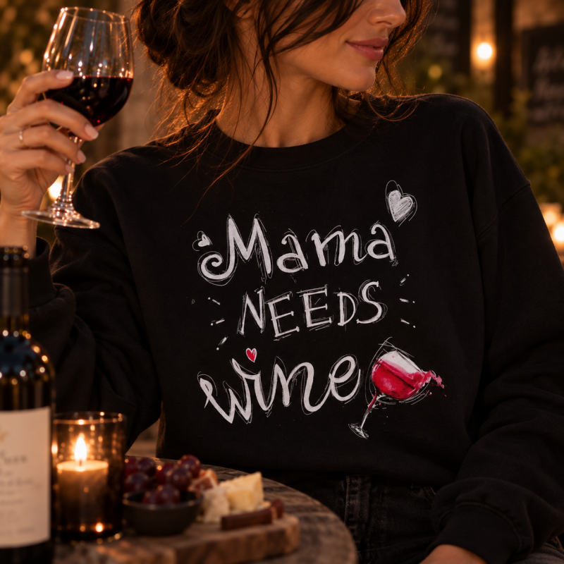 Суичър "Mama needs wine"
