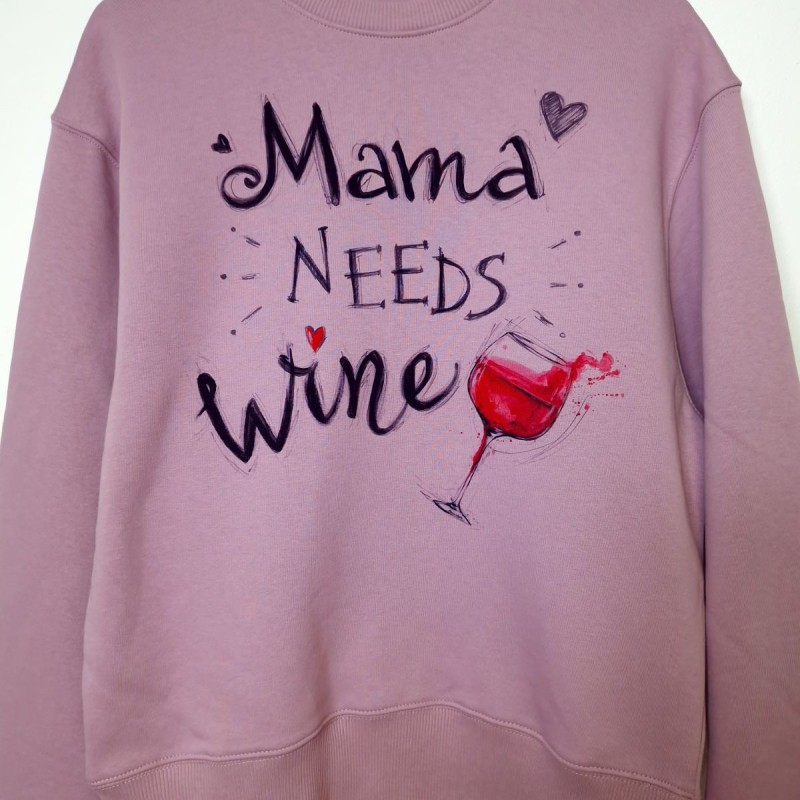 Кутия "Mama needs wine" лилаво 3