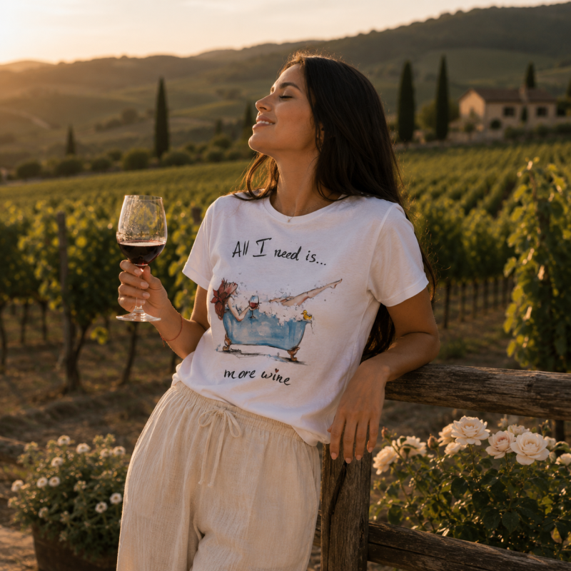 Тениска "Need more wine"