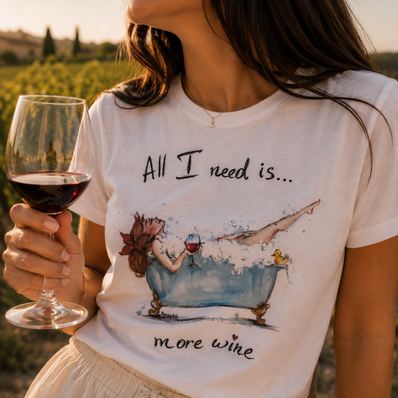 Тениска "Need more wine"