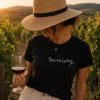 Тениска "Time for wine" в черно